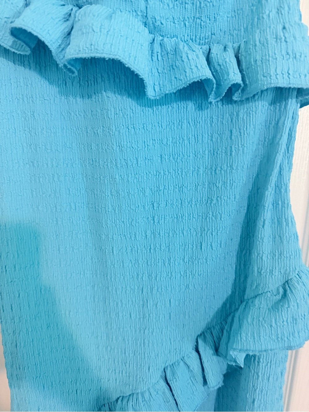 Turquoise Ruffle Halter Maxi Dress - Picture 3 of 6
